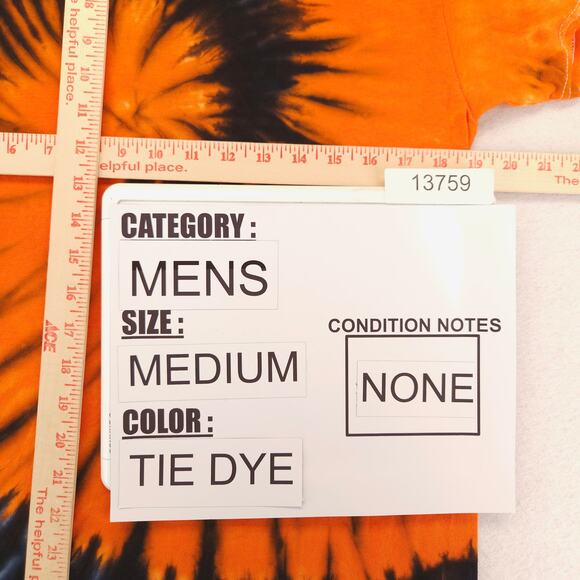 Gildan Casual Crew Neck Short Sleeve T Shirt Mens Size Medium M Tie-dye Multi - Picture 7 of 9